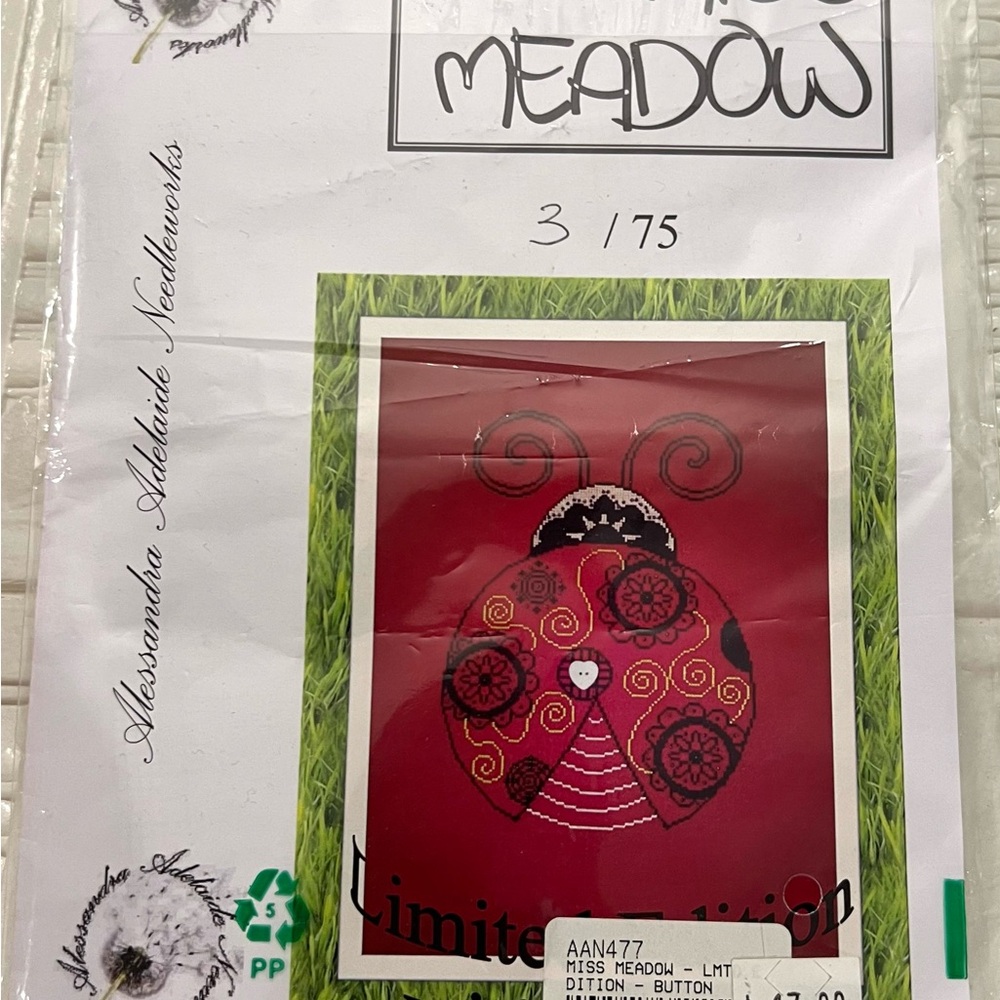 MISS MEADOW Ladybug Cross Stitch Pattern by Alessandra Adelaide Needleworks LE